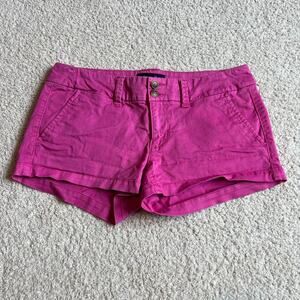 American eagle hot pink low rise mini chino shorts